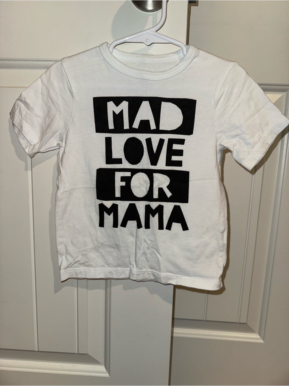 Kids White Graphic Tee "Mad Love For Mama"